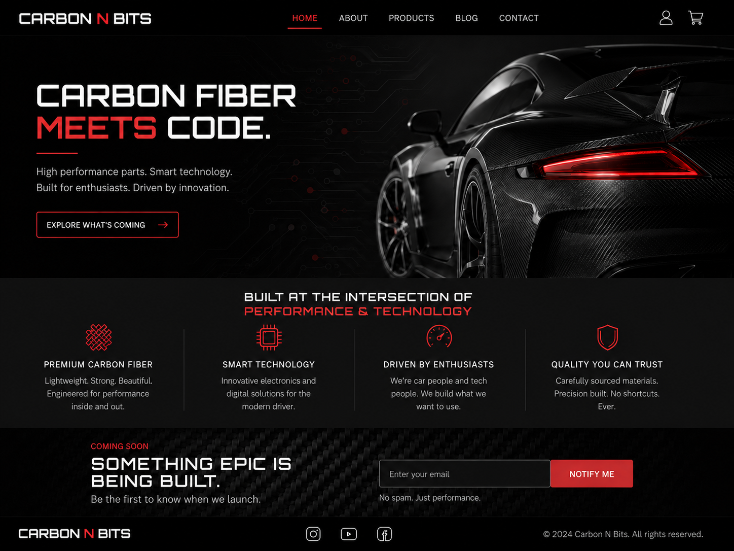 Carbon N Bits landing page